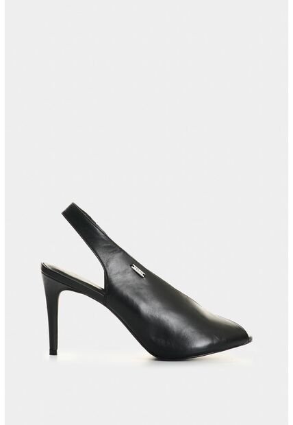 Sandalia Tacón En Cuero Para Mujer Aqua Sandalia Tacón En Cuero Para Mujer Aqua Negro 39 VÉLEZ