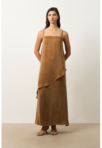 Vestido Loa Maxi Con Efecto Satinado Para Mujer Vestido Loa Maxi Con Efecto Satinado Para Mujer Miel 10 VÉLEZ Vélez