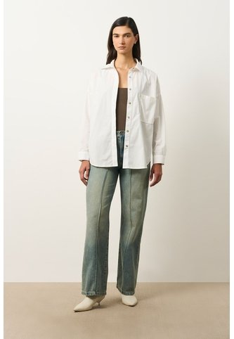 Camisa Manga Larga Oversized Para Mujer Claire Camisa Manga Larga Oversized Para Mujer Claire Blanco M VÉLEZ Vélez