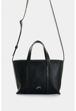 Bandolera Nectaria En Cuero Grabado Para Mujer Bandolera Nectaria En Cuero Grabado Para Mujer Negro VÉLEZ