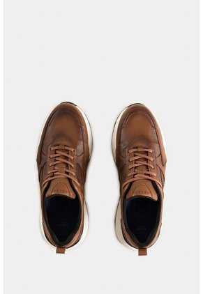 Tenis Galis 3 De Cuero Liso Para Hombre Cordón Encerado Tenis Galis 3 De Cuero Liso Para Hombre Cordón Encerado Miel 38 VÉLEZ