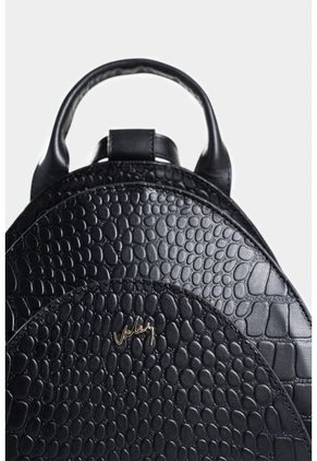 Morral Stefano De Cuero Grabado Negro Morral De Cuero Grabado Negro VÉLEZ