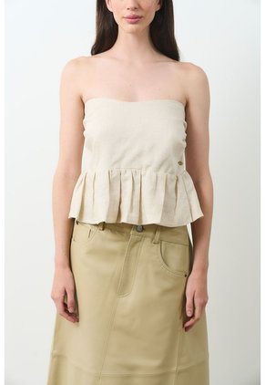 Falda De Cuero Asimétrica Para Mujer Cleo Falda De Cuero Asimétrica Para Mujer Cleo Beige 10 VÉLEZ