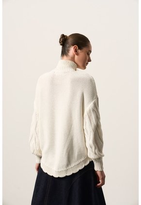 Sweater Oversized Tejido En Algodón Para Mujer Cuma Sweater Oversized Tejido En Algodón Para Mujer Cuma Crema XS VÉLEZ