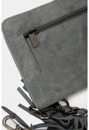 Billetera Kubor De Cuero Para Mujer Accesorio Con Flecos Billetera Kubor De Cuero Para Mujer Accesorio Con Flecos Gris Vélez