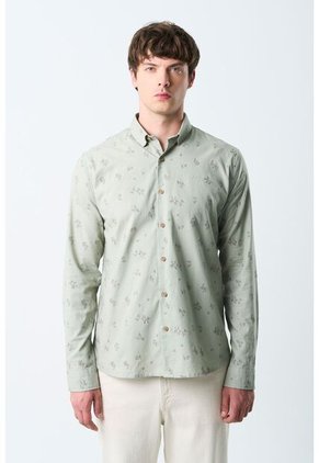 Camisa Manga Larga Semi Fitted Para Hombre Asiri Camisa Manga Larga Semi Fitted Para Hombre Asiri Agua Marina XL VÉLEZ