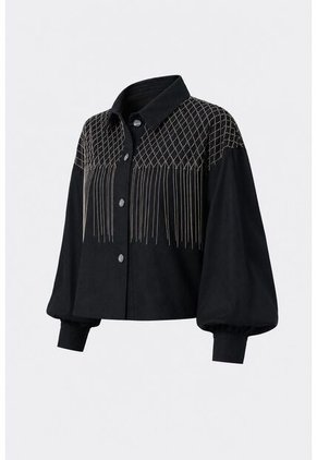 Chaqueta Alhena En Tejido Plano Para Mujer Bordado Millaré Chaqueta Alhena En Tejido Plano Para Mujer Bordado Millaré Negro XL VÉLEZ