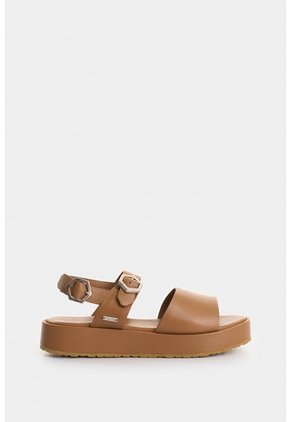Sandalia Plataforma Maia De Cuero Para Mujer Hexágono Sandalia Plataforma Maia De Cuero Para Mujer Hexágono Miel 40 VÉLEZ