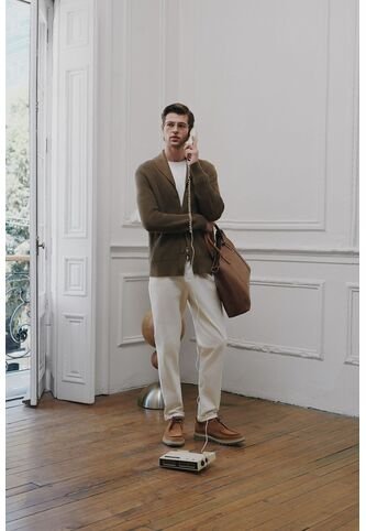 Pantalón Calluna Confort Para Hombre Semi Fitted Pantalón Calluna Confort Para Hombre Semi Fitted Crema 34 VÉLEZ Vélez