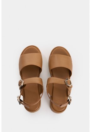 Sandalia Plataforma Maia De Cuero Para Mujer Hexágono Sandalia Plataforma Maia De Cuero Para Mujer Hexágono Miel 40 VÉLEZ