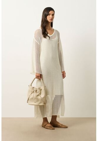 Vestido Maxi Tejido Ica Para Mujer Vestido Maxi Tejido Ica Para Mujer Crema 10 VÉLEZ Vélez