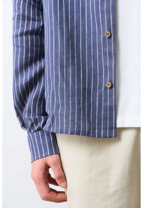 Camisa Manga Larga En Lino Para Hombre Lira Camisa Manga Larga En Lino Para Hombre Lira Azul Oscuro XL VÉLEZ