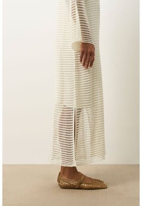 Vestido Maxi Tejido Ica Para Mujer Vestido Maxi Tejido Ica Para Mujer Crema 10 VÉLEZ