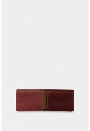 Billetera Oasis De Cuero Para Hombre Detalle Contraste Billetera Oasis De Cuero Para Hombre Detalle Contraste Rojo VÉLEZ