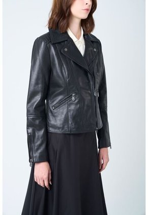 Chaqueta Biker Island De Cuero Para Mujer Fit Ajustado Chaqueta Biker Island De Cuero Para Mujer Fit Ajustado Negro L VÉLEZ