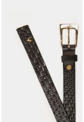 Cinturón Unifaz Butan De Cuero Textura Artesanal Negro Cinturón Unifaz Butan De Cuero Textura Artesanal Negro S VÉLEZ