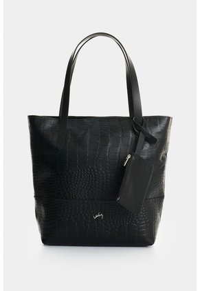 Shopping De Cuero Grabado Para Mujer Verona Shopping De Cuero Grabado Para Mujer Verona Negro VÉLEZ