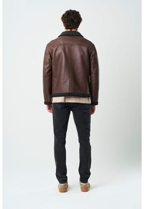 Chaqueta Atrani De Cuero Para Hombre Semi Ajustada Chaqueta Atrani De Cuero Para Hombre Semi Ajustada Cafe S VÉLEZ