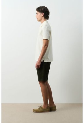 Polo Manga Corta Essential Para Hombre Textura Polo Manga Corta Essential Para Hombre Textura Crema XL VÉLEZ