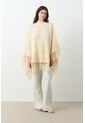 Poncho Tejido Thani Para Mujer Poncho Tejido Thani Para Mujer Crema L VÉLEZ de Vélez