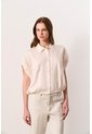 Camisa Manga Corta En Lino Para Mujer Faro Camisa Manga Corta En Lino Para Mujer Faro Crema M VÉLEZ de Vélez
