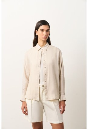 Camisa Manga Larga En Lino Para Mujer Peonia Camisa Manga Larga En Lino Para Mujer Peonia Arena M VÉLEZ