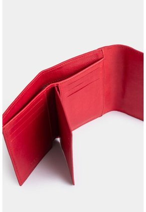 Billetera Taupe De Cuero Para Mujer Con Monedero Billetera Taupe De Cuero Para Mujer Con Monedero Rojo VÉLEZ