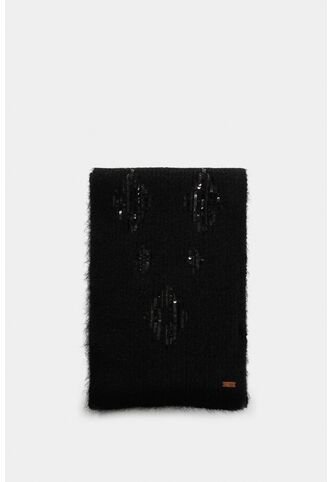 Bufanda Tejida Platino Para Mujer Detalle Lentejuelas Bufanda Tejida Platino Para Mujer Detalle Lentejuelas Negro XS VÉLEZ Vélez