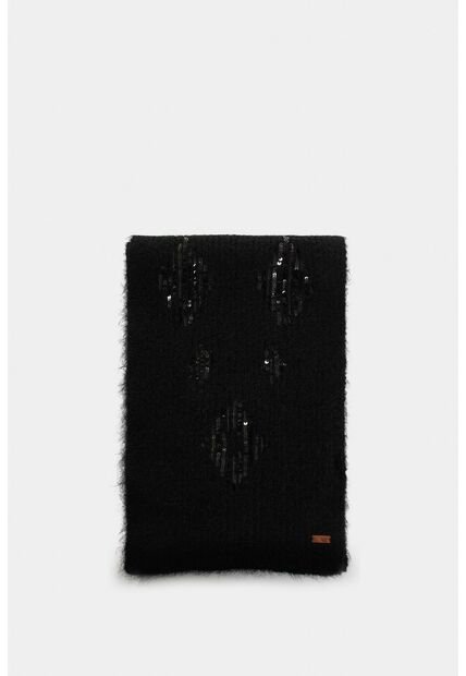 Bufanda Tejida Platino Para Mujer Detalle Lentejuelas Bufanda Tejida Platino Para Mujer Detalle Lentejuelas Negro XS VÉLEZ