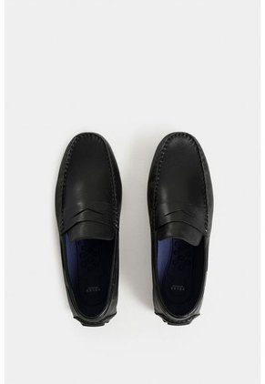 Mocasines Oporto De Cuero Para Hombre Efecto Tamponado Mocasines Oporto De Cuero Para Hombre Efecto Tamponado Negro 39 VÉLEZ