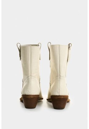 Botines Texanos Aine De Cuero Folia Para Mujer Efecto Rústico Botines Texanos Aine De Cuero Folia Para Mujer Efecto Rústico Blanco 39 VÉLEZ