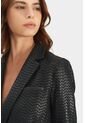 Blazer Tatacoa En Cuero Tejido Para Mujer Silueta Recta Blazer Tatacoa En Cuero Tejido Para Mujer Silueta Recta Negro M VÉLEZ de Vélez