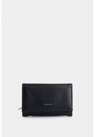 Billetera Real De Cuero Para Mujer Con Monedero Billetera Real De Cuero Para Mujer Con Monedero Negro VÉLEZ Vélez