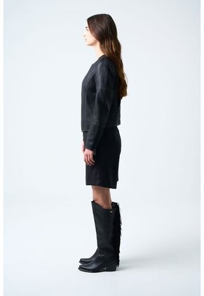 Chaqueta De Cuero Tejido Para Mujer Woven Chaqueta De Cuero Tejido Para Mujer Woven Negro S VÉLEZ