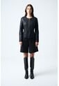 Chaqueta De Cuero Tejido Para Mujer Woven Chaqueta De Cuero Tejido Para Mujer Woven Negro S VÉLEZ de Vélez