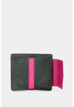 Billetera Bravo De Cuero Para Mujer Pasador Posterior Billetera Bravo De Cuero Para Mujer Pasador Posterior Verde Vélez