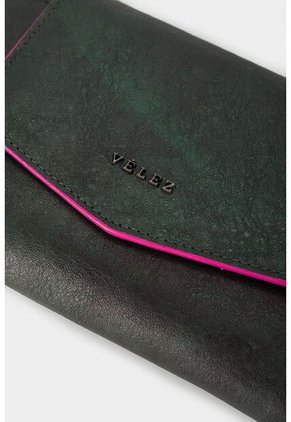 Billetera Bravo De Cuero Para Mujer Pasador Posterior Billetera Bravo De Cuero Para Mujer Pasador Posterior Verde Vélez