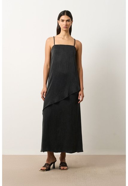 Vestido Loa Maxi Con Efecto Satinado Para Mujer Vestido Loa Maxi Con Efecto Satinado Para Mujer Negro 10 VÉLEZ