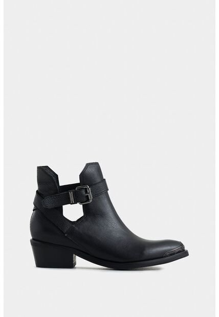 Botines Tacón Campina 2.0 De Cuero Para Mujer Silueta Cut Out Botines Tacón Campina 2.0 De Cuero Para Mujer Silueta Cut Out Negro 38 VÉLEZ