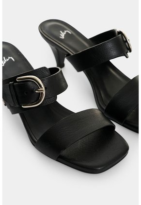 Sandalia Tacón En Cuero Para Mujer Ikal Sandalia Tacón En Cuero Para Mujer Ikal Negro 37 VÉLEZ