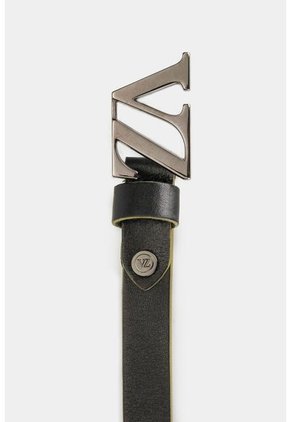 Cinturón Unifaz Monograma De Cuero Para Mujer Chapa VZ Cinturón Unifaz Monograma De Cuero Para Mujer Chapa VZ Negro S VÉLEZ