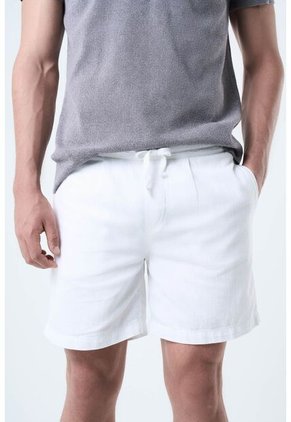 Bermuda Marfil En Lino Para Hombre Silueta Amplia Bermuda Marfil En Lino Para Hombre Silueta Amplia Blanco 32 VÉLEZ