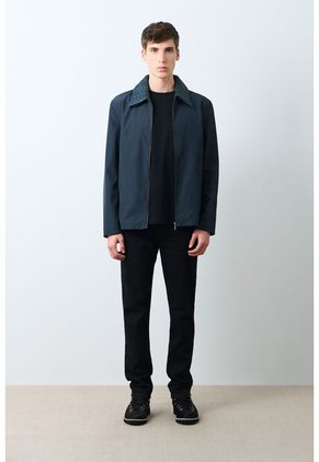 Chaqueta De Tela Y Cuero Para Hombre Hazel Chaqueta De Tela Y Cuero Para Hombre Hazel Azul Oscuro XL VÉLEZ