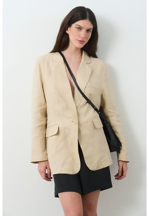 Blazer En Lino Para Mujer Bruma Blazer En Lino Para Mujer Bruma Arena L VÉLEZ