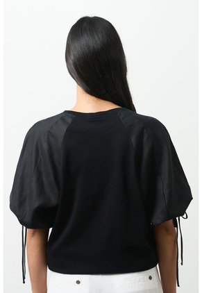 Camiseta En Lino Y Tejido De Punto Para Mujer Gael Camiseta En Lino Y Tejido De Punto Para Mujer Gael Negro XS VÉLEZ