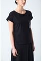 Camiseta Manga Corta Para Mujer Bolsillo Cuero Camiseta Manga Corta Para Mujer Bolsillo Cuero Negro XS VÉLEZ de Vélez