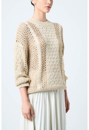 Sweater Alhena Tejido Para Mujer Detalle Lentejuelas Sweater Alhena Tejido Para Mujer Detalle Lentejuelas Crema L VÉLEZ