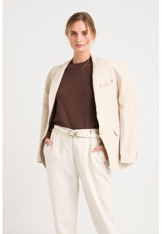 Blazer Aurora En Lino Para Mujer Fit Holgado Blazer Aurora En Lino Para Mujer Fit Holgado Arena XL VÉLEZ Vélez