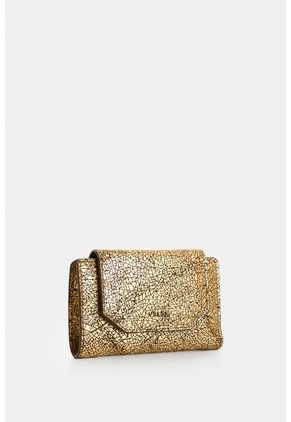 Billetera De Cuero Folia Para Mujer Bravo Billetera De Cuero Folia Para Mujer Bravo Dorado VÉLEZ