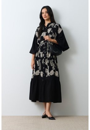 Vestido Bordado Cuello Nerú Para Mujer Efos Vestido Bordado Cuello Nerú Para Mujer Efos Negro 12 VÉLEZ